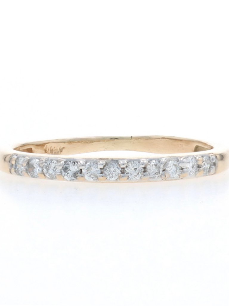 Yellow Gold Diamond Wedding Band - 14k Round Brilliant .20ctw Ring
